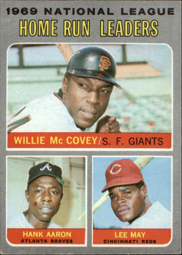 1970 Topps #65 NL Home Run Leaders/Willie McCovey/Hank Aaron/Lee May