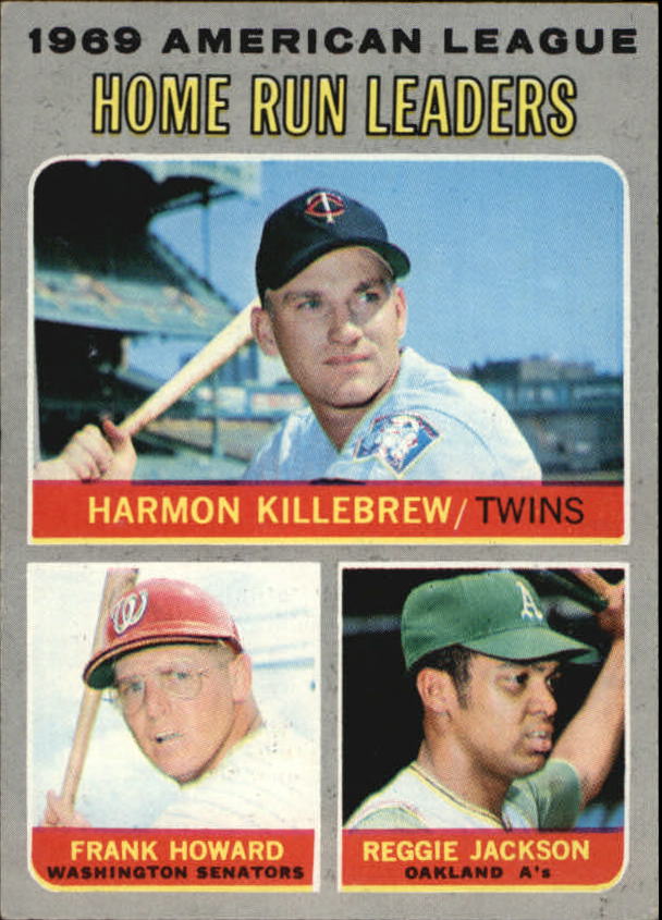 1970 Topps #66 AL Home Run Leaders/Harmon Killebrew/Frank Howard/Reggie Jackson