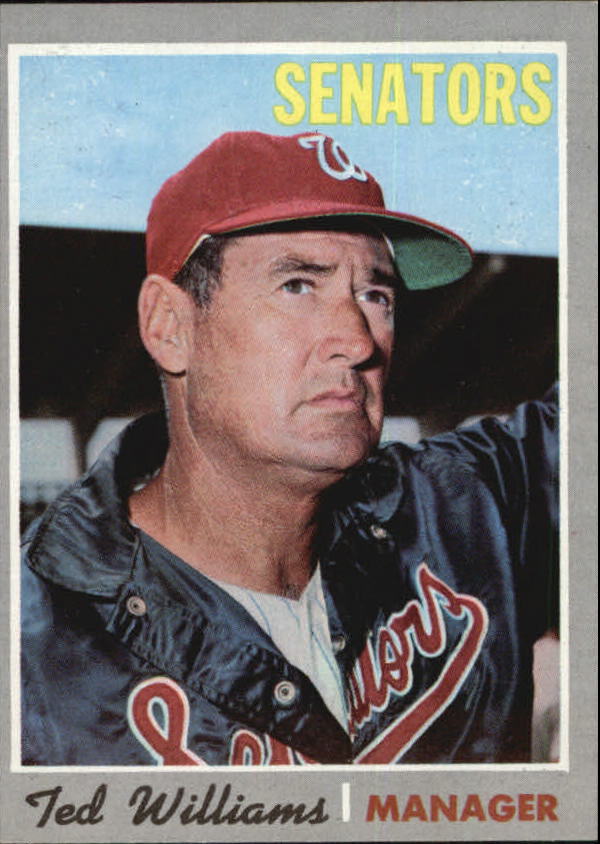 1970 Topps #211 Ted Williams MG UER/Throwing information on back incorrect