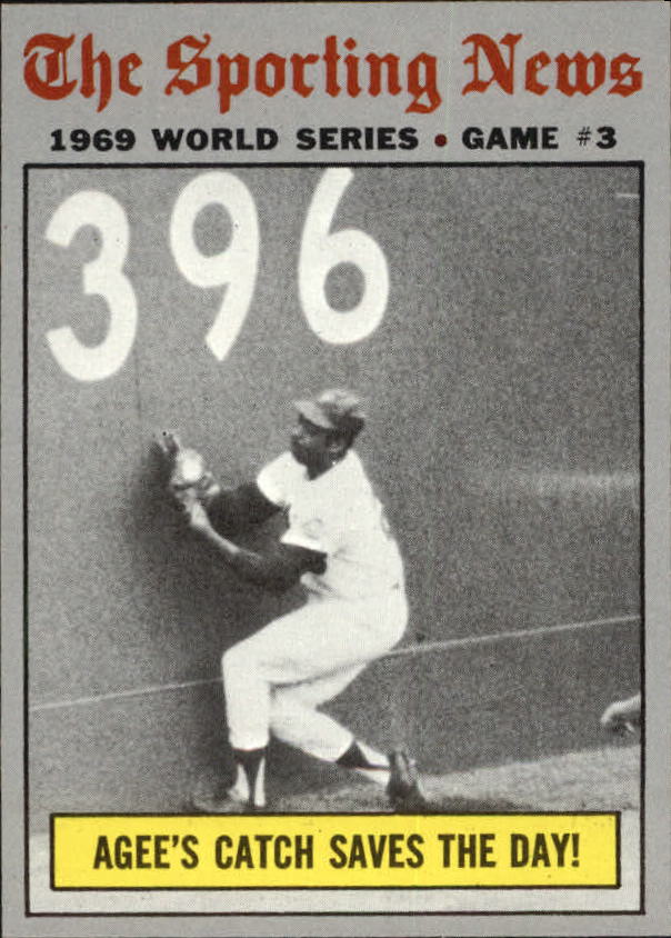1970 Topps #307 World Series Game 3/Tommie Agee