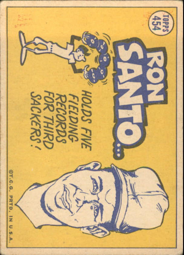 1970 Topps #454 Ron Santo AS back image