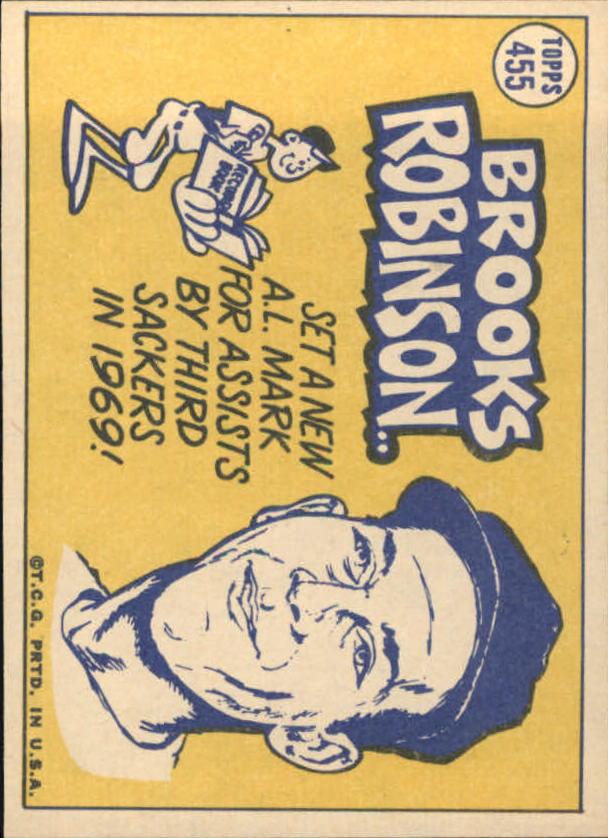 1970 Topps #455 Brooks Robinson AS back image