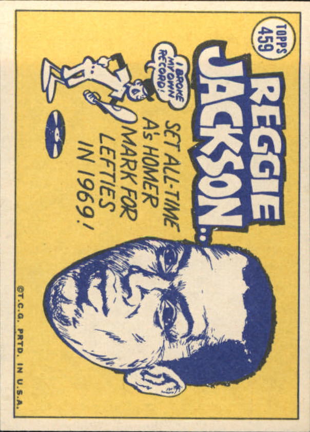 1970 Topps #459 Reggie Jackson AS back image