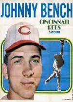 1970 Topps Posters Inserts #11 Johnny Bench