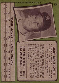 1971 Topps #15 Andy Messersmith back image