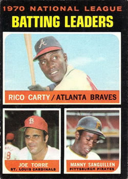 1971 Topps #62 NL Batting Leaders/Rico Carty/Joe Torre/Manny Sanguillen