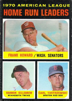 1971 Topps #65 AL Home Run Leaders/Frank Howard/Harmon Killebrew/Carl Yastrzemski