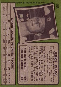 1971 Topps #158 Jerry Reuss back image