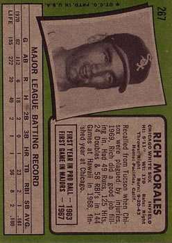 1971 Topps #267 Rich Morales back image