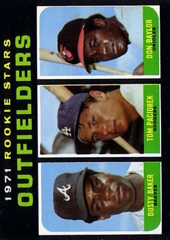 1971 Topps #709 Rookie Stars/Dusty Baker RC/Don Baylor RC/Tom Paciorek RC SP