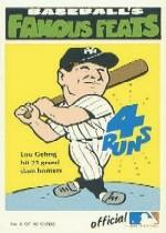 1972 Fleer Famous Feats #5 Lou Gehrig