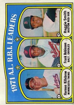 1972 Topps #88 AL RBI Leaders/Harmon Killebrew/Frank Robinson/Reggie Smith
