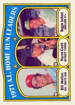 1972 Topps #90 AL Home Run Leaders/Bill Melton/Norm Cash/Reggie Jackson
