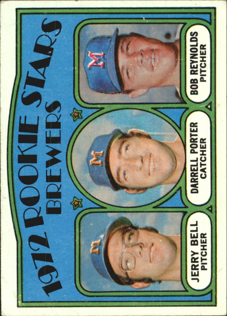 1972 Topps #162 Rookie Stars/Jerry Bell RC/Darrell Porter RC/Bob Reynolds UER/Porter and Bell/photos switched