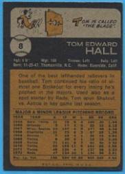 1973 Topps #8 Tom Hall back image