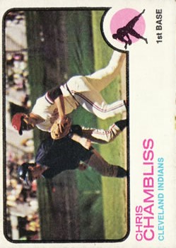 1973 Topps #11 Chris Chambliss UER/His Home town is spelled incorrectly