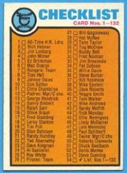 1973 Topps #54 Checklist 1-132
