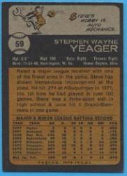 1973 Topps #59 Steve Yeager RC back image