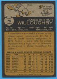 1973 Topps #79 Jim Willoughby RC back image