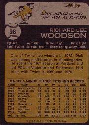 1973 Topps #98 Dick Woodson back image