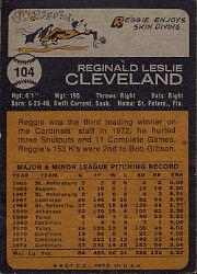 1973 Topps #104 Reggie Cleveland back image