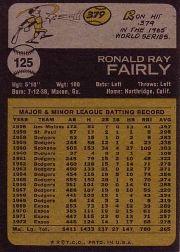 1973 Topps #125 Ron Fairly back image