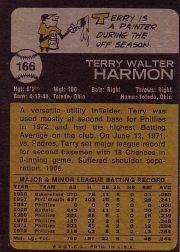 1973 Topps #166 Terry Harmon back image