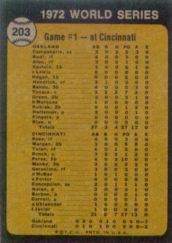 1973 Topps #203 World Series Game 1/Gene Tenace back image