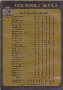 1973 Topps #206 World Series Game 4/Gene Tenace back image