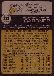 1973 Topps #222 Rob Gardner back image
