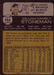 1973 Topps #254 Bill Stoneman back image