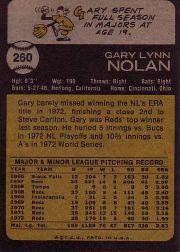 1973 Topps #260 Gary Nolan back image