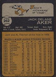 1973 Topps #262 Jack Aker back image