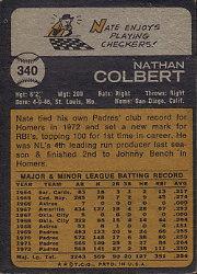 1973 Topps #340 Nate Colbert back image