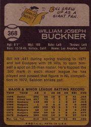 1973 Topps #368 Bill Buckner back image
