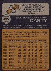 1973 Topps #435 Rico Carty back image