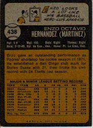 1973 Topps #438 Enzo Hernandez back image