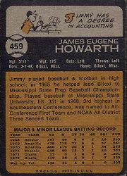 1973 Topps #459 Jimmy Howarth RC back image