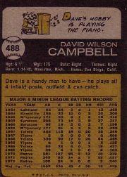 1973 Topps #488 Dave Campbell back image