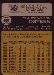 1973 Topps #490 Claude Osteen back image