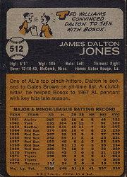 1973 Topps #512 Dalton Jones back image