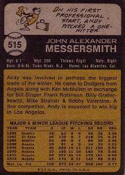 1973 Topps #515 Andy Messersmith back image