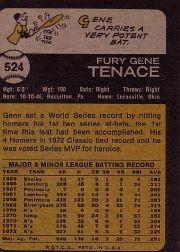 1973 Topps #524 Gene Tenace back image