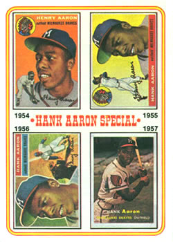1974 Topps #2 Hank Aaron 54-57