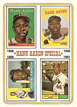 1974 Topps #3 Hank Aaron 58-61