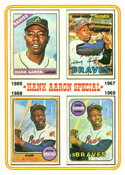 1974 Topps #5 Hank Aaron 66-69