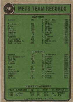 1974 Topps #56 New York Mets TC back image
