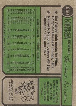 1974 Topps #660 Larry Dierker - EX