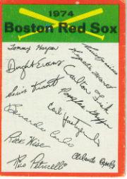 1974 Topps Team Checklists #3 Boston Red Sox
