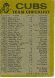 1974 Topps Team Checklists #5 Chicago Cubs back image